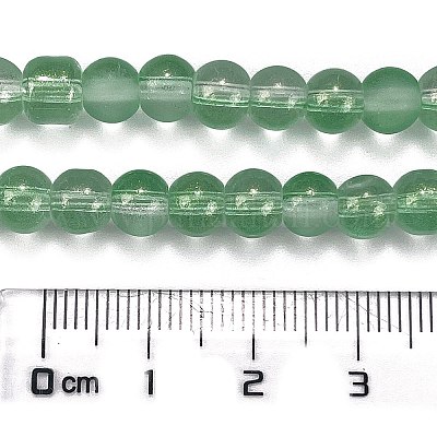 Нити матовых прозрачных стеклянных бусин GLAA-P065-6mm-04-1