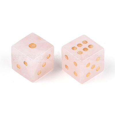Кубические игральные кости из натурального розового кварца T144-07E-1