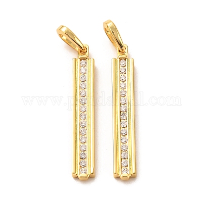 Латунные микропаве прозрачные подвески с фианитом X-ZIRC-P086-18G-1