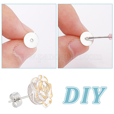 Фурнитура для сережек-гвоздиков из хирургической нержавеющей стали 316 STAS-UN0058-53-1