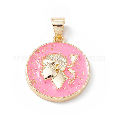 Подвески из латуни с эмалью в стойку KK-B065-04G-02-1