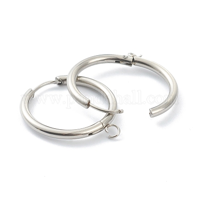 Фурнитура для сережек-колец Huggie Hoop из нержавеющей стали 201 STAS-P283-01L-P-1