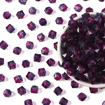 300 шт. двухцветные прозрачные акриловые бусины&nbsp;ACRP-YW0001-16E-1