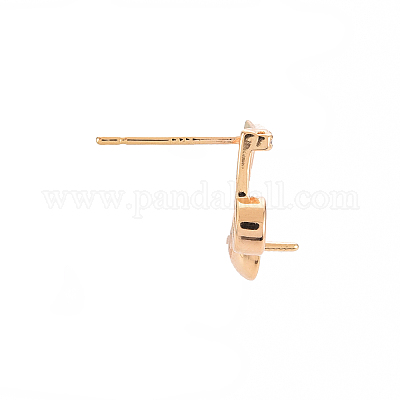 Серьги из латуни с микропейвом и прозрачным фианитом KK-T062-230G-NF-1