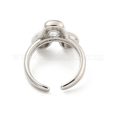 Латунные открытые манжеты с буквами для женщин RJEW-G313-01A-P-1