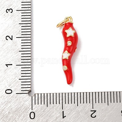 Латунные подвески с микропаве из кубического циркония и эмали KK-Q098-35G-A-1