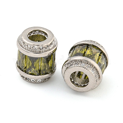 Реечное покрытие латунь микро паве кубический цирконий европейские бусины KK-F089-31P-05-1