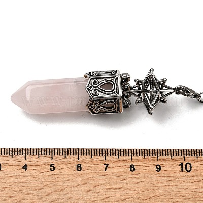 Маятники для биолокации из натурального розового кварца с огранкой в виде пули G-B149-14AS-08-1