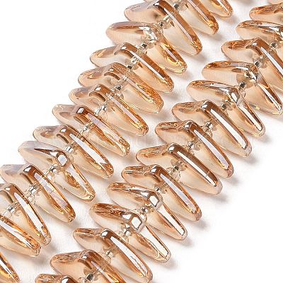 Стеклянные бусины с гальваническим покрытием  GLAA-K061-04A-PL02-1