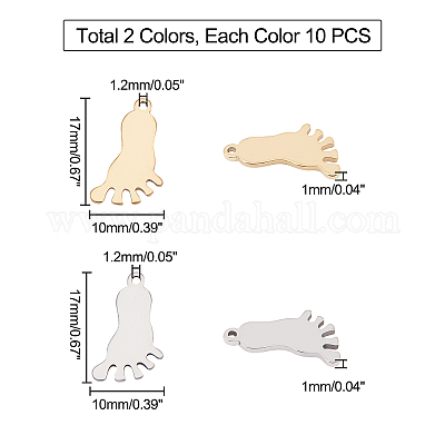 40 шт. подвески из нержавеющей стали 304 двух цветов STAS-UN0028-47-1