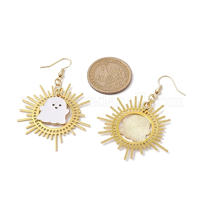 Серьги с подвесками из призрачного сплава с эмалью EJEW-TA00492-1