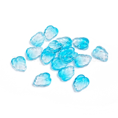 Двухцветные прозрачные стеклянные подвески GLAA-H016-15Q-1