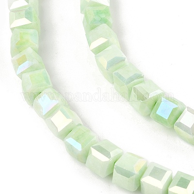 Гальванические непрозрачные стеклянные бусины EGLA-U004-02E-1