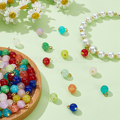 120 шт. 12-цветные подвески из искусственного нефрита PALLOY-HY00035-1