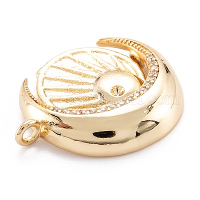 Латунь микропейв прозрачные кубические циркониевые бусины кулон долговечное покрытие ZIRC-M114-04G-1