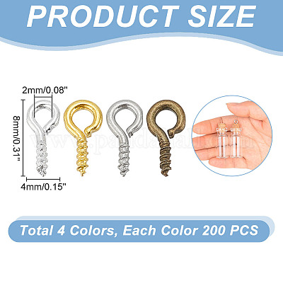 800 шт. 4 вида цветов железный винт с ушком IFIN-AR0001-34-1