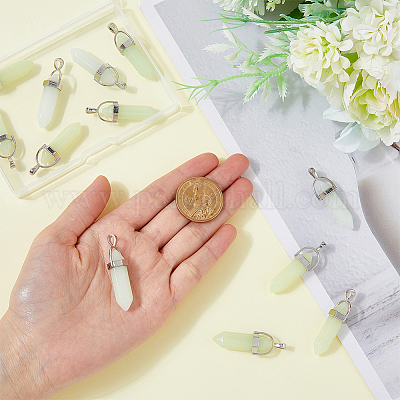 12 шт. 3-х цветные стеклянные пулевидные заостренные светящиеся подвески FIND-FH0005-53-1