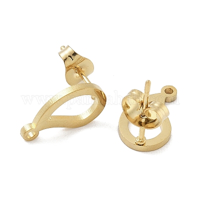 Фурнитура для сережек-гвоздиков из нержавеющей стали 304 с ионным покрытием в форме капли (IP) STAS-I206-92G-1