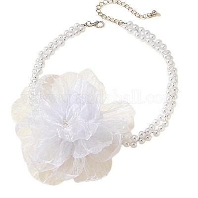 Женские колье-чокер из пластиковых бусин с цветочным рисунком FS-WG3C4B4-01-1