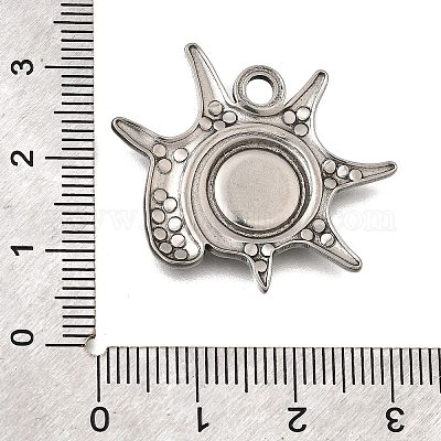 Оправы для подвесок из нержавеющей стали 304 в виде кабошонов STAS-H477-03B-P-1