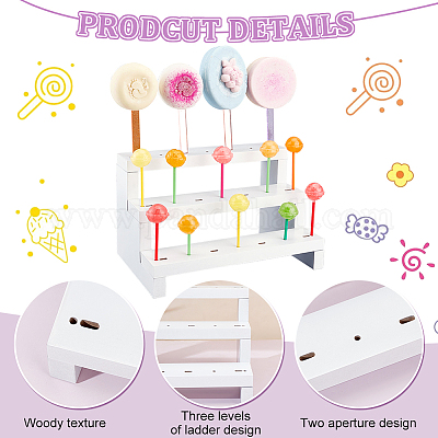 3-ярусные подставки для леденцов из натурального дерева ODIS-WH0030-56-1