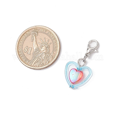 Подвеска в виде сердца из прозрачного акрила HJEW-JM03297-1