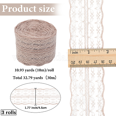 3 рулон гипюровой неэластичной кружевной отделки&nbsp;OCOR-GF0004-52A-1
