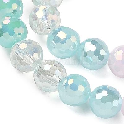 Стеклянные бусины с гальваническим покрытием  EGLA-D300-06-8mm-15-1