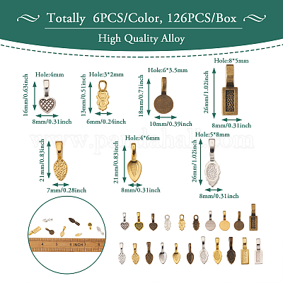 Плоские дужки из сплава с клеем для изготовления подвесок PALLOY-TA0001-41-1