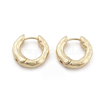 Латунь обруч серьги для женщин EJEW-M071-02G-01-1