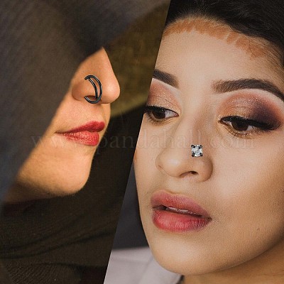 21шт 21 стильные прозрачные фианиты цветок и плоские круглые шпильки и кольца для носа в форме сердца JX527D-1