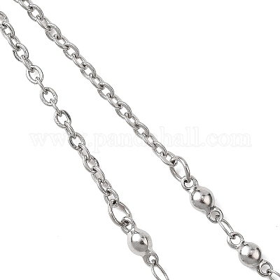 Изготовление браслета из цепей с шариковыми звеньями из нержавеющей стали 304 AJEW-JB01458-02-1
