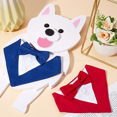 2 шт. 2 стиля полиэстеровый носовой платок для домашних животных AJEW-CP0008-69A-1