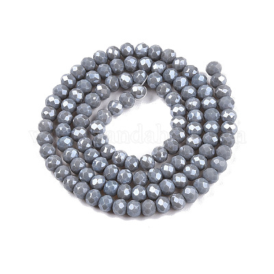 Стеклянные бусины с гальваническим покрытием  EGLA-A044-P4mm-A10-1