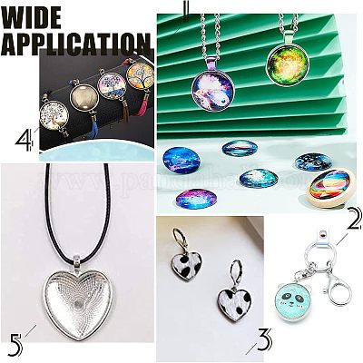 120 шт. 3 стиля подвески из нержавеющей стали 304 с кабошонами STAS-UN0020-85P-1