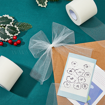 50 ярд эластичных полиэфирных декоративных сетчатых лент SRIB-WH0011-129A-1