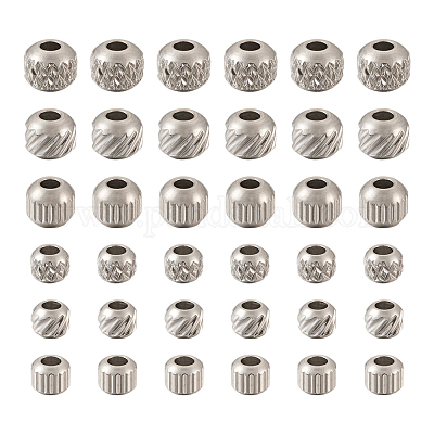 120 шт. 6 шт. разделительные бусины из нержавеющей стали 303 STAS-MP0001-02-1