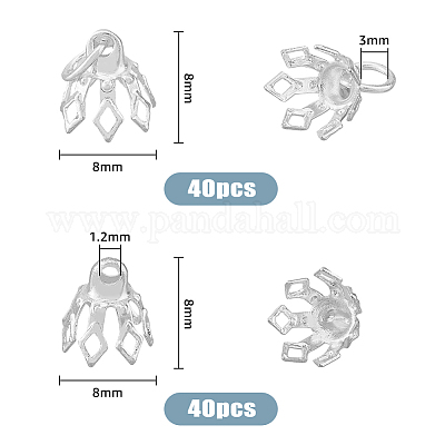 80 шт. 2 стильных латунных филигранных колпачков для бусин KK-FH0006-28-1