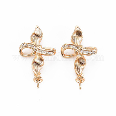 Латунная микропаве из прозрачного кубического циркония KK-S364-018-1