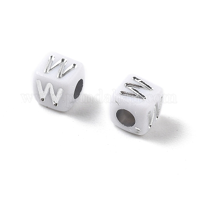 Непрозрачные акриловые бусины OACR-D282-06W-1