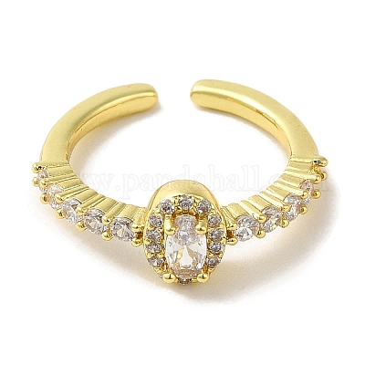 Кольца-манжеты из латуни с микропаве из кубического циркония RJEW-H228-10G-1