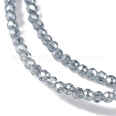 Стеклянные бусины с гальваническим покрытием  EGLA-H107-01A-PL04-1