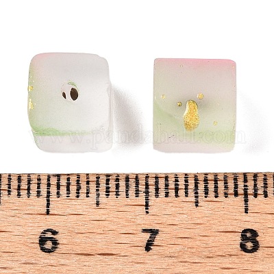 Матовые стеклянные бусины с золотистой блестящей пудрой X1-DGLA-NH001-8mm-01E-1