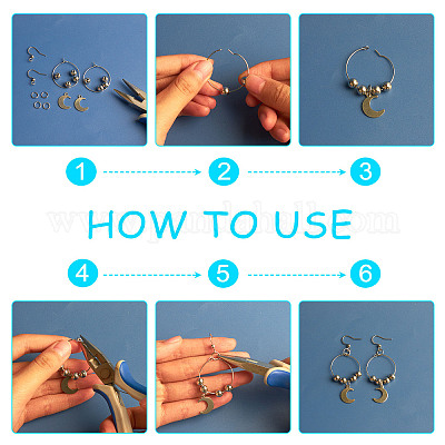 Наборы для самостоятельного изготовления панк-сережек и ожерелий DIY-AR0002-61-1