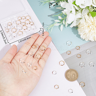 48шт 4 стиля латунных рамок для бусин KK-CN0002-55-1