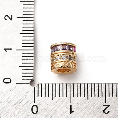 Латунные микро проложить кубического циркония бусы KK-D378-22G-1