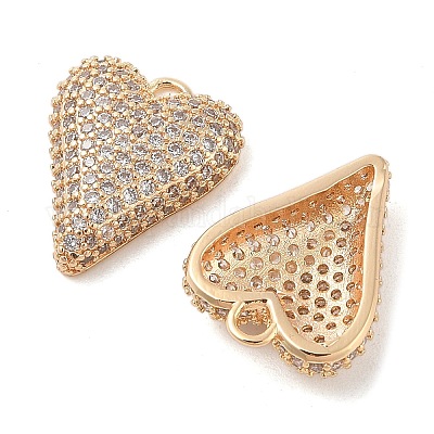 Латунные микропаве прозрачные подвески с фианитом KK-S388-01G-03-1