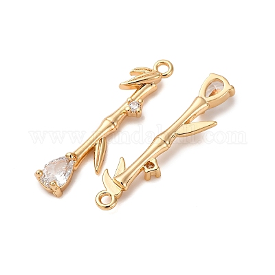 Латунные микропаве прозрачные подвески с фианитом KK-Z112-27G-1