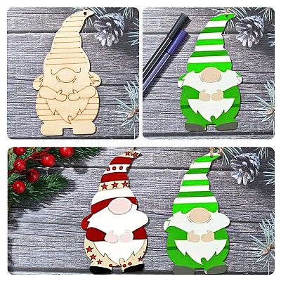20 шт. 10 стиля рождественская тематика неокрашенные деревянные большие подвески WOOD-YW0001-25-1