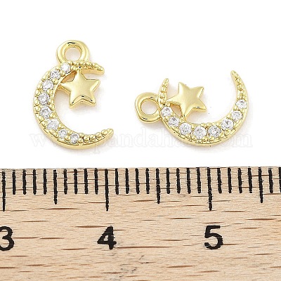 Латунные микропаве прозрачные подвески с фианитом ZIRC-P120-11G-1